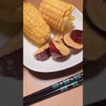 今日の晩ごはんは缶の生ビールをメインにトウモロコシとかサツマイモとかサラダチキンとかをつまみに酒盛りですね♪ひゃっほーい！！ #shorts