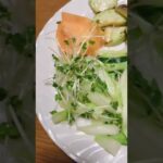 今日の晩ごはんはぶっかけうどんにハムに野菜ですね。薬味で生しょうが入れなくちゃ。 #shorts