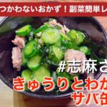 【伝説の家政婦志麻さん】火をつかわない副菜！志麻さんのきゅうりとワカメのサバ缶あえ（再現レシピ） 志麻さんきゅうりレシピ 簡単レシピ あえもの サブおかず 副菜 缶詰レシピ