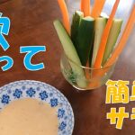 簡単なサラダ「野菜スティック」ポイント紹介・我が家のタレを公開・歌ってみた