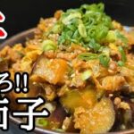 とろける茄子のピリ辛そぼろ丼の作り方!旨味を吸収しすぎて旨すぎ