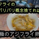 おひとりさま料理　ひとりご飯　あじふらい丼　車中飯