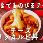 どこまでものびるチーズがたまりません！チーズタッカルビ、丼にしてみました♪