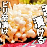 【きのこ  レシピ】時短で簡単絶品材料をチンして混ぜるだけ！【きのこのピリ辛漬け】作り置き おつまみにも 簡単副菜レシピ