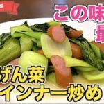 【おかわり不可避】絶品すぎる!ちんげん菜とウインナーの激ウマ炒めの作り方♪中華料理屋の味!?シンプル材料で作る主菜・副菜レシピ!簡単すぐに作れる☆ベーコンでも作れます!チンゲンサイ王道レシピ