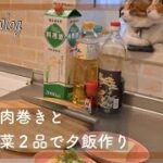 【料理vlog】2人暮らし | 夕飯作り | すぐできる簡単副菜２品 | レシピ有り