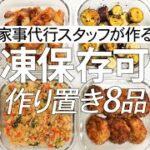 【概要欄にレシピ付き】冷凍保存可能！野菜たっぷりおかず!!家事代行スタッフによる作り置き8品