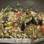 【阿蘇の野菜たっぷり２人分レシピ】 ナスの肉味噌丼／阿蘇のナス・トマトを使ったレシピ／　Eat ASO, Keep ASO.