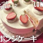 【ダイエット】低糖質スポンジケーキ作り方。おからパウダー使用のふんわり生地♪クリスマスケーキにも🎄low carb & gluten free Okara cake