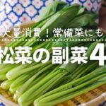 【小松菜レシピ】大量消費！作り置き、常備菜にもピッタリな副菜レシピ4品