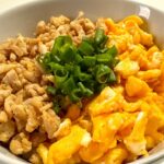 やさしい家庭の味、卵と鶏のそぼろ丼☆まな板包丁不要、手軽な材料ですぐできる！作り置きやお弁当にも便利な、簡単、時短レシピ