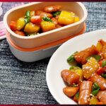 じゃがいもとソーセージで作るお弁当,おかず レシピ。韓国料理 カムジャチョリムの作り方。