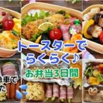 【トースターでお弁当作り3日間】焼きロールキャベツ/鮭のマスタードパン粉焼き/ささみと野菜のグリル【Making Bento】トースターなら簡単で楽ちん♪