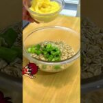 レンチンで簡単！お弁当や行楽のお供にも！アスパラ卵のオートミールおにぎり｜レシピ・作り方 #shorts