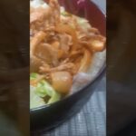 [昼ごはん]昨日の残りで[豚こまレタス丼とカップスター] #飯テロ #おうちごはん #グルメ #男飯 #簡単レシピ #料理 #shorts #ズボラ飯 #日向坂46