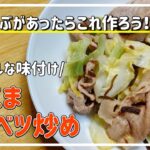 【塩こんぶレシピ2】味付け簡単!豚こまキャベツ炒め/2,3人分/節約レシピ/アレンジレシピ/メインおかず