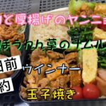 【お弁当】高校生娘&息子&旦那　　　　　　　　　　　　　給料日前のかさまし節約料理🍱