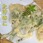 たけのこレシピ　天ぷら　山菜と野菜の天ぷらです　たけのこと新玉ねぎとうどで春の山菜、野菜の天ぷらを作りました