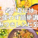 【5品の火を使わないレシピ】副菜からメインまで