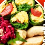 【簡単！お弁当づくり】卵とトマトのレタス包み弁当 / Stuffed Lettuce Rolls Bento