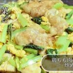 ＼簡単／小松菜と鶏もも肉のだしたまご炒め／節約レシピ