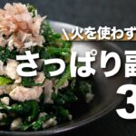 【簡単副菜】火を使わず簡単に作れるヘルシーなさっぱり副菜3選 ちくわときゅうりの塩和え ピーマンとじゃこのレンジ煮　ほうれん草の白和え【今日のあと一品】【副菜レシピ】