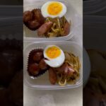 今日のお弁当🍱 ごはん 焼きそば ミートボール ゆでたまご #40代主婦 #料理 #簡単ごはん #簡単レシピ