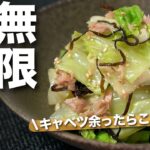 【キャベツレシピ】レンジで簡単キャベツがモリモリ無限に進む◎キャベツの消費に困ったらこれ！キャベツのツナ塩昆布和え お野菜摂取に困らない食物繊維でお通じ改善にも【今日のあと一品】【副菜レシピ】