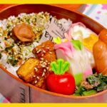 【お弁当作り】レンジで2品!!!!!😁メインはトトの好きなおかずで簡単弁当🍱