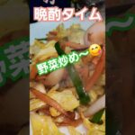 野菜炒めで晩酌タイム     #晩酌 #料理 #おっさん #野菜炒め #shorts