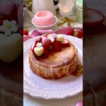 「いちごのバスクチーズケーキ(生いちご入り)」🍓✨レシピ動画あります😊#shorts #strawberry#cheesecake #バスクチーズケーキ#レシピ#スイーツ#お菓子作り #ケーキ
