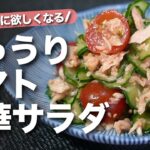【きゅうりレシピ】暑い日に食べたい♡きゅうりとトマトのツナ中華サラダ【今日のあと一品】【副菜レシピ】