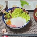 簡単節約【一人ごはん】目玉焼き丼野菜プラス 一人暮らし応援たまごレシピ254