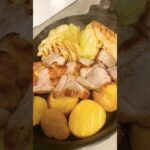 蒸し野菜のような焼き野菜のような料理に焼豚を作って乗せたら美味すぎた。#shorts #野菜料理 #料理 #豚肉レシピ #焼豚 #キャベツ #じゃがいも料理 #potato #cabbage