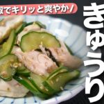 【きゅうりレシピ】味付けはめんつゆに柚子胡椒だけ！さっぱり爽やかで美味しいきゅうりとささみの柚子胡椒和え【今日のあと一品】【副菜レシピ】