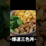 会社員パパの作る「爆速三色丼」 #料理 #簡単レシピ #料理動画 #三色丼 #おうち料理　#作り方