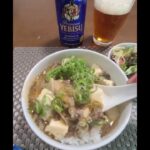 牛挽舞茸豆腐で自炊中華丼🎵#自炊 #中華丼 #簡単レシピ