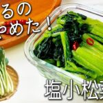 【小松菜 レシピ】 切って漬けるだけで 超簡単！ 毎日食べたい美味しさ！ 小松菜の塩 漬け 作りおきにぴったりの小松菜 副菜レシピ3品 ダイエット 常備菜