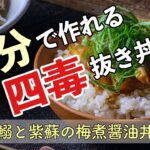 【 5分で出来る!4毒抜きスピード丼 】鰯と紫蘇の梅煮醤油丼